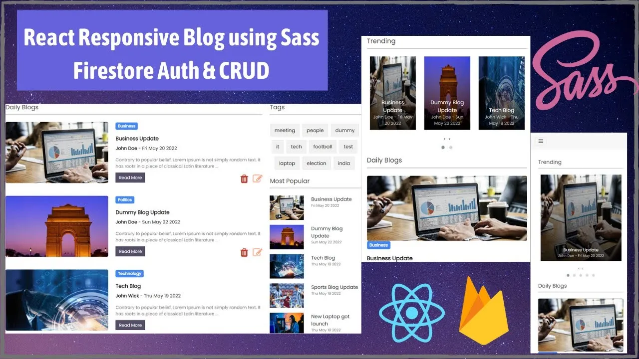 Build And Deploy Responsive Blog App With React Firestore And Sass