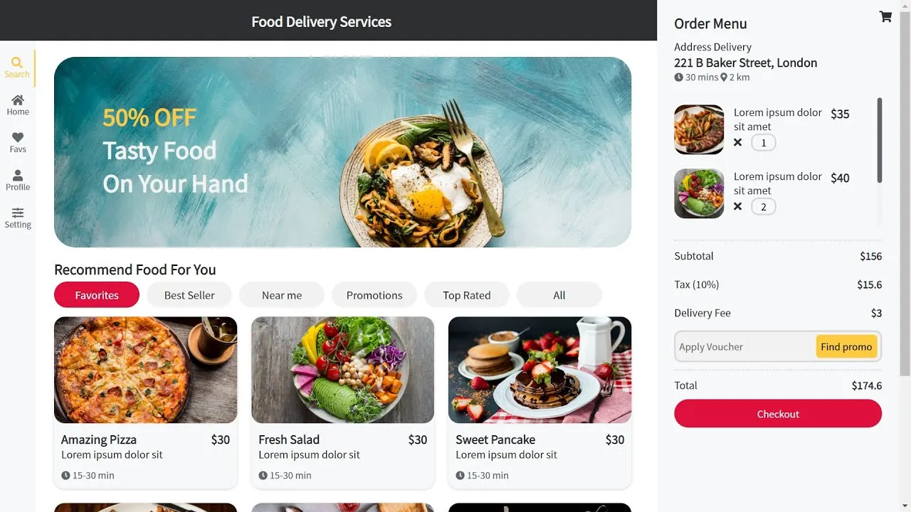 How To Make Responsive Food Delivery Services Dashboard Admin Using