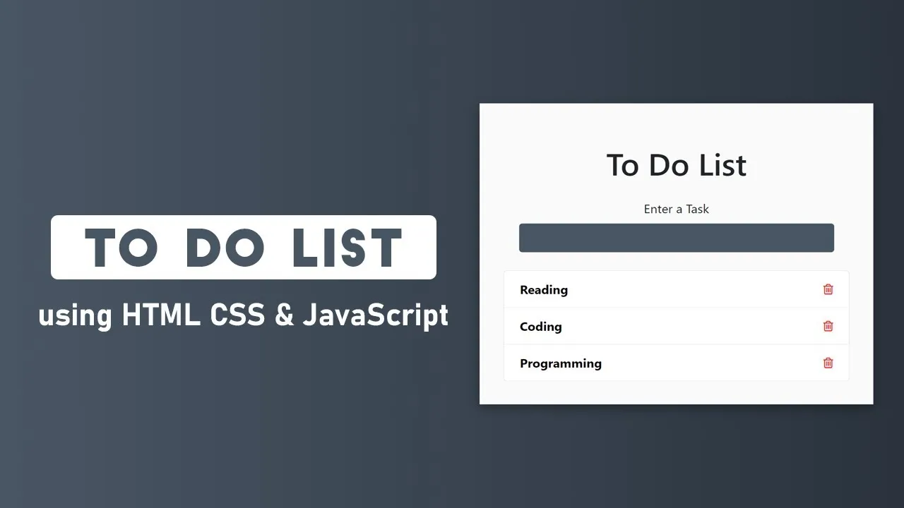 Build A Functional To Do List With HTML CSS JavaScript