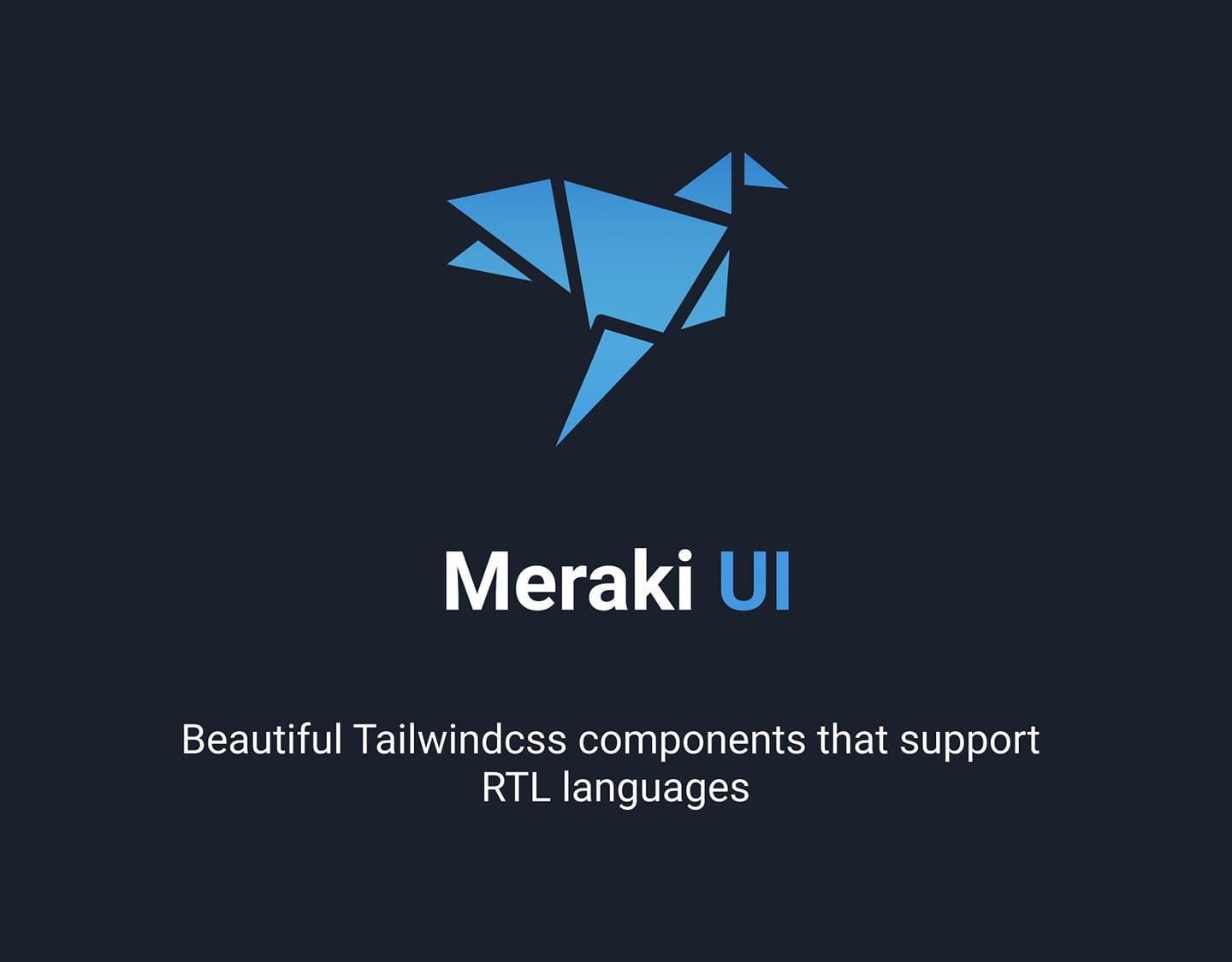 Meraki UIComponents with Tailwindcss Components Open Source