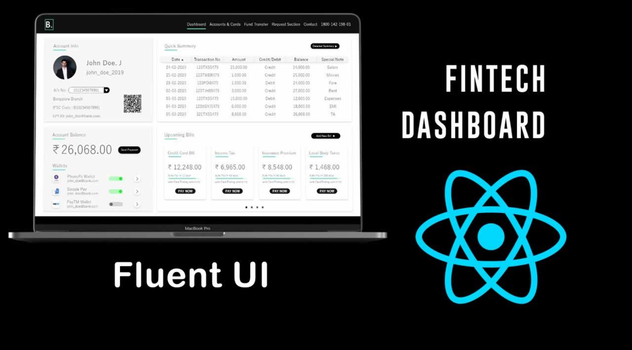 How to Build a Fintech Dashboard tutorial with Fluent UI and React.js