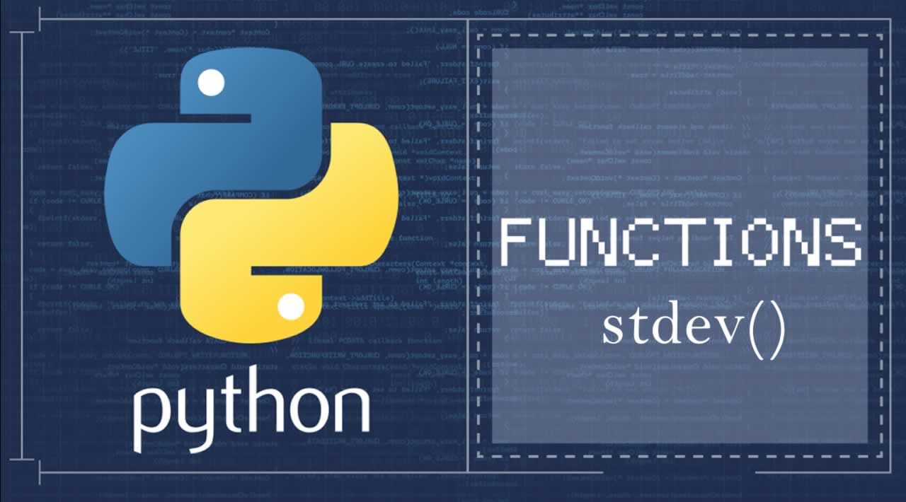 Understand and Use Effectively Python stdev() function