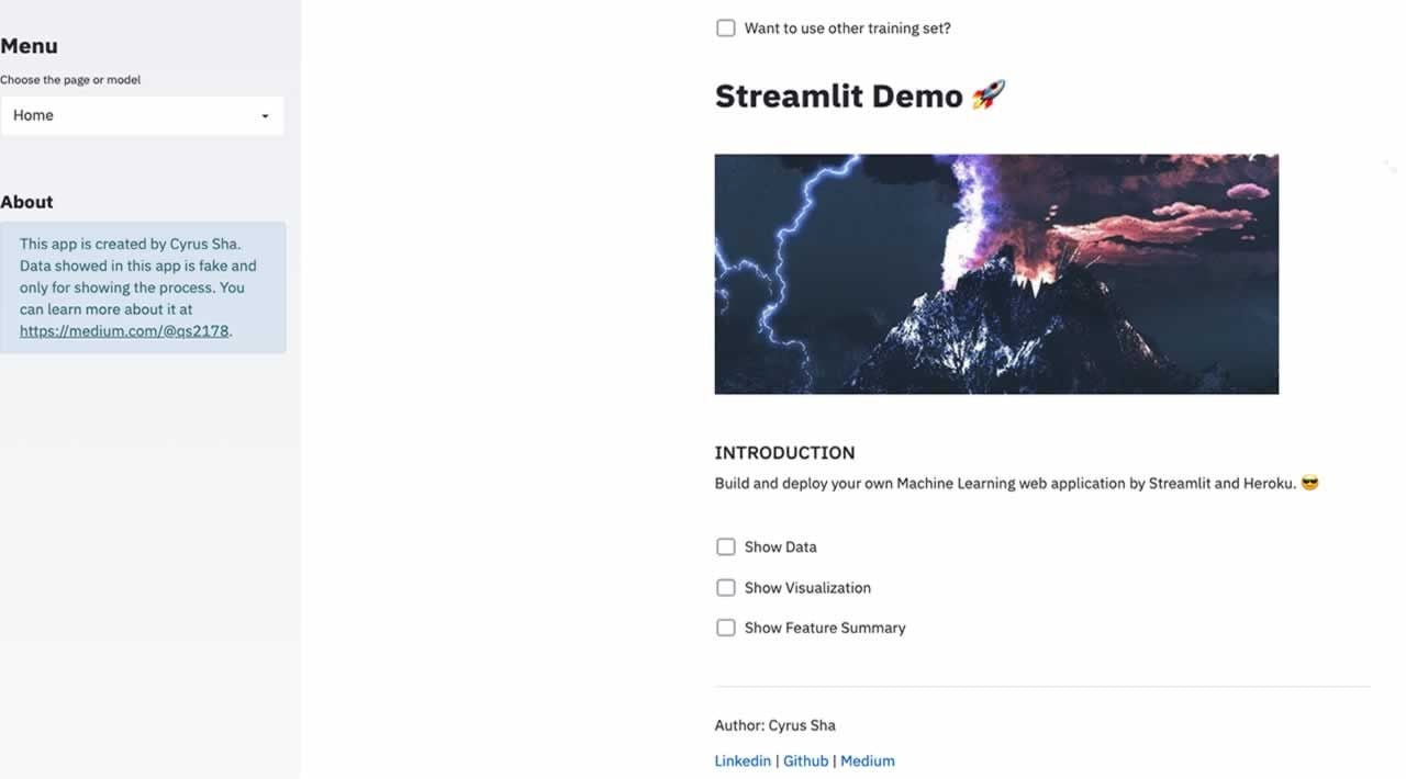 How to Build and Deploy your own Machine Learning Web Application by Streamlit and Heroku