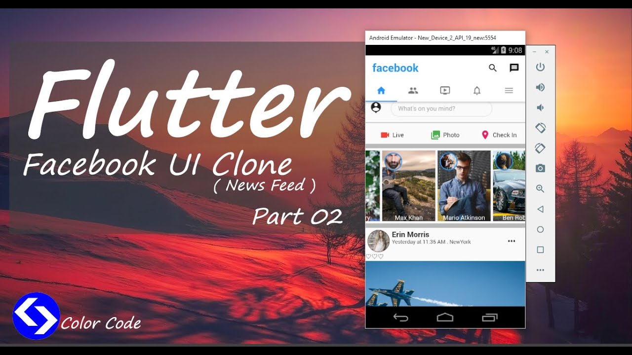  ColorCode - Flutter Facebook Clone(News Feed) part 02