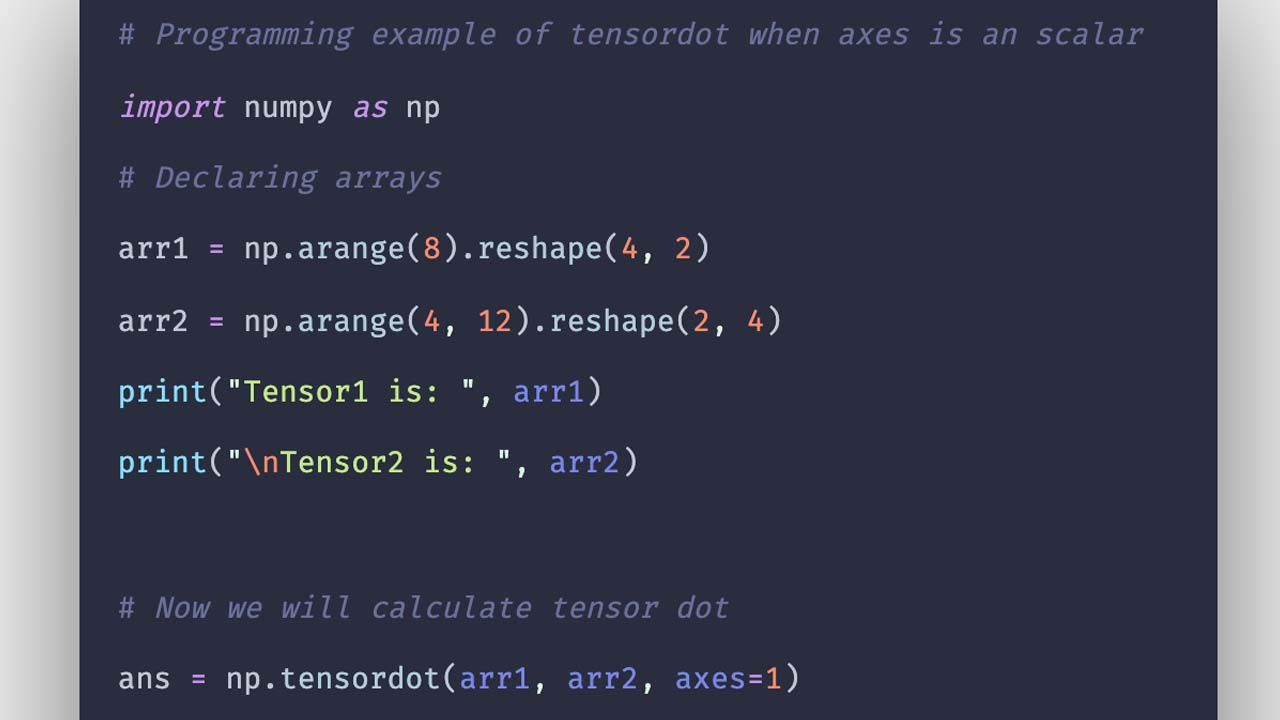 Numpy tensordot() Function Example in Python