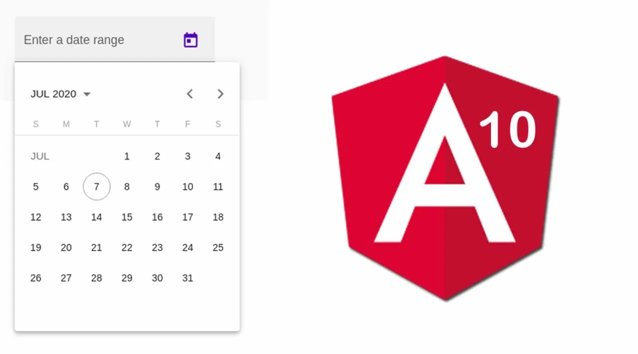 Angular 10 Material Date Picker with Calendar and Date Range