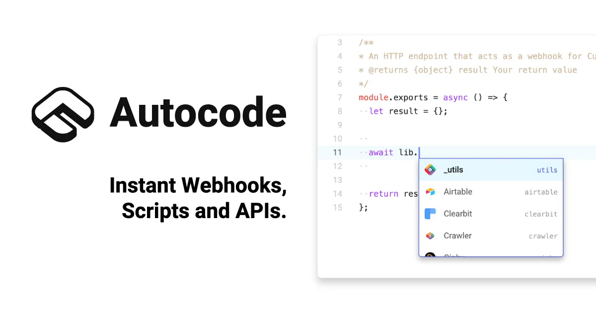 How To Create a Custom Webhook URL Using Autocode