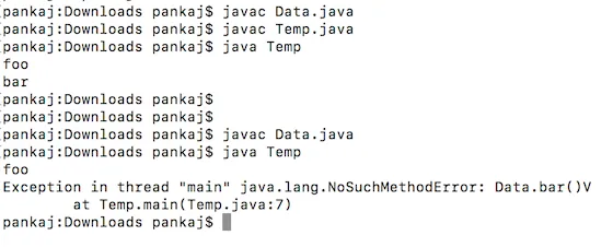 NoSuchMethodError in Java 