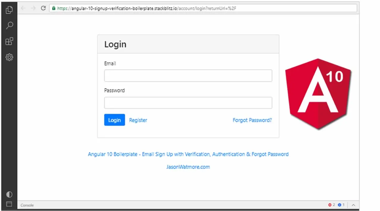 Angular 10 Boilerplate - Email Sign Up with Verification, Authentication & Forgot Password