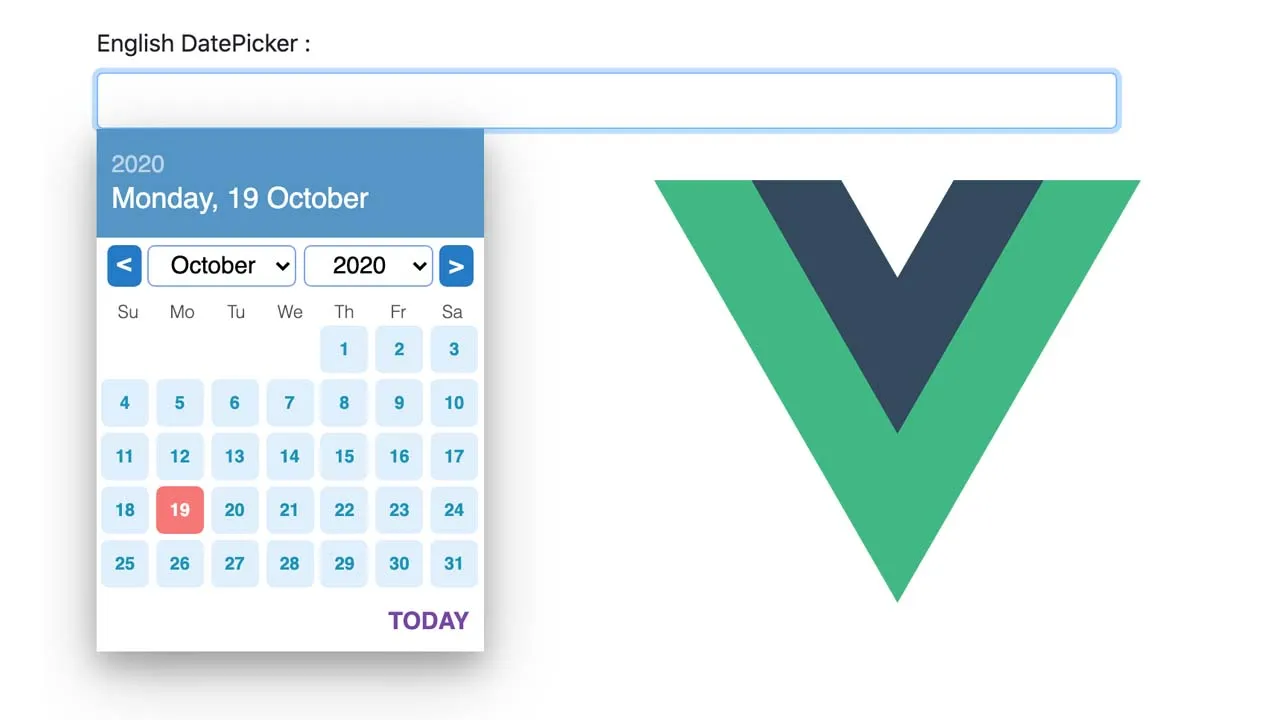 An easy-to-use and customizable date picker component powered by Vue js