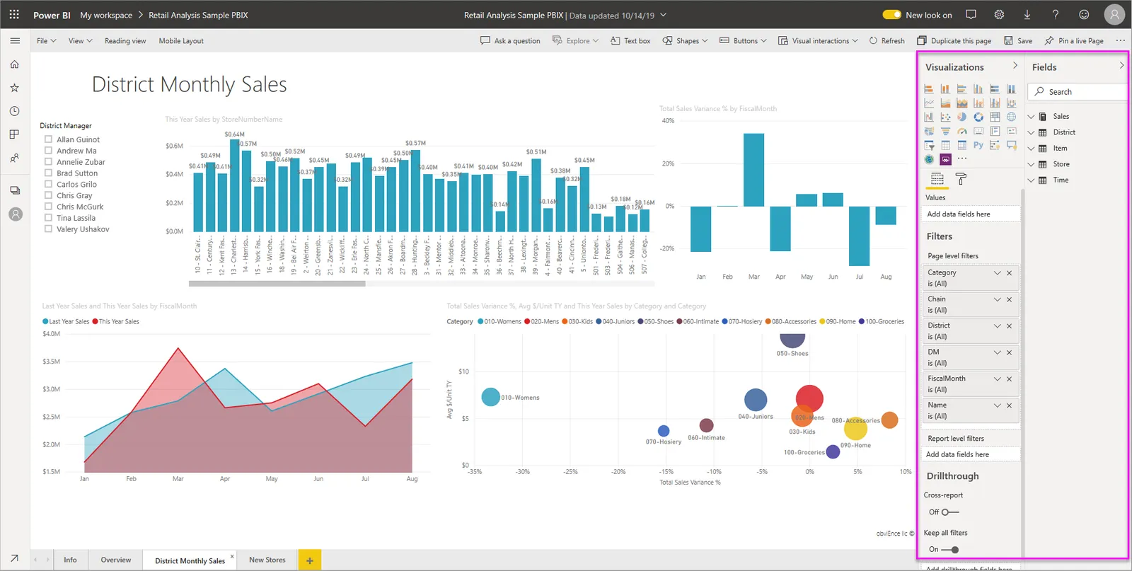 Power BI- Data Table Filters