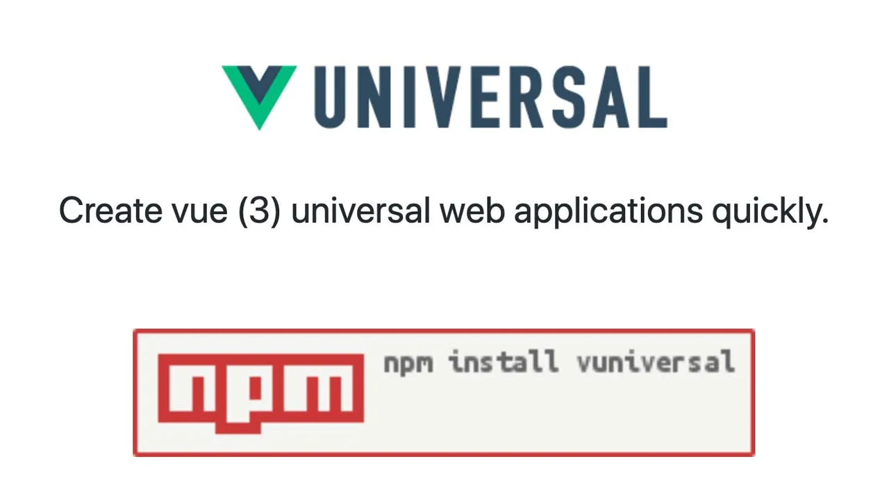 Create vue (3) universal web applications quickly