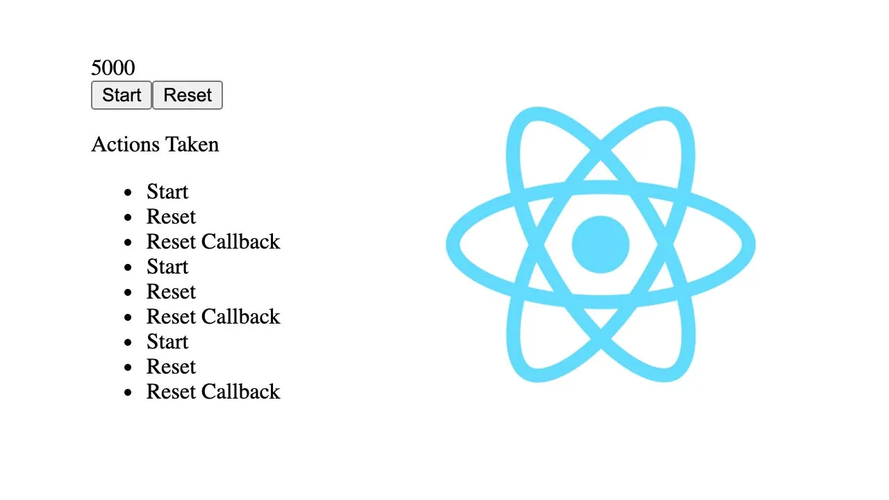 React Hook exposing a Countdown Timer with Optional Expiration and Reset callbacks