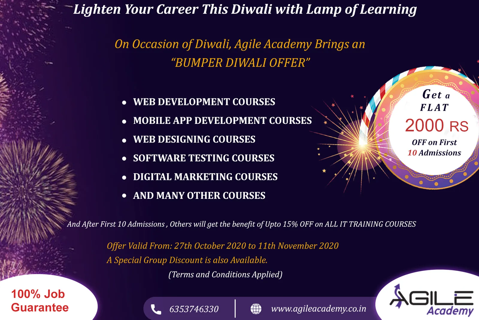 This Diwali takes a special step for your career at Agile Academy