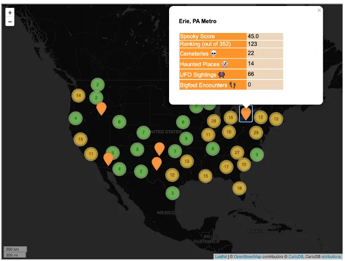How Spooky is Your City? Mapping and Predicting Scary Stuff