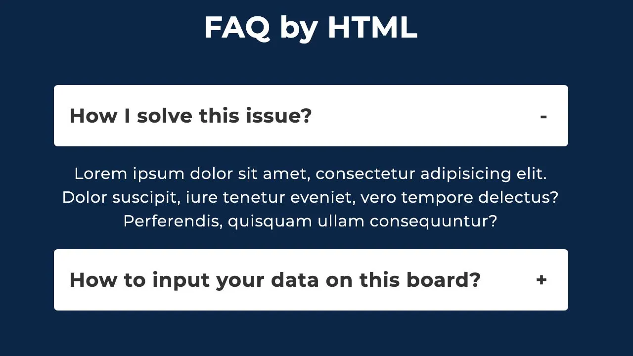 HTML & CSS Only FAQ Accordion