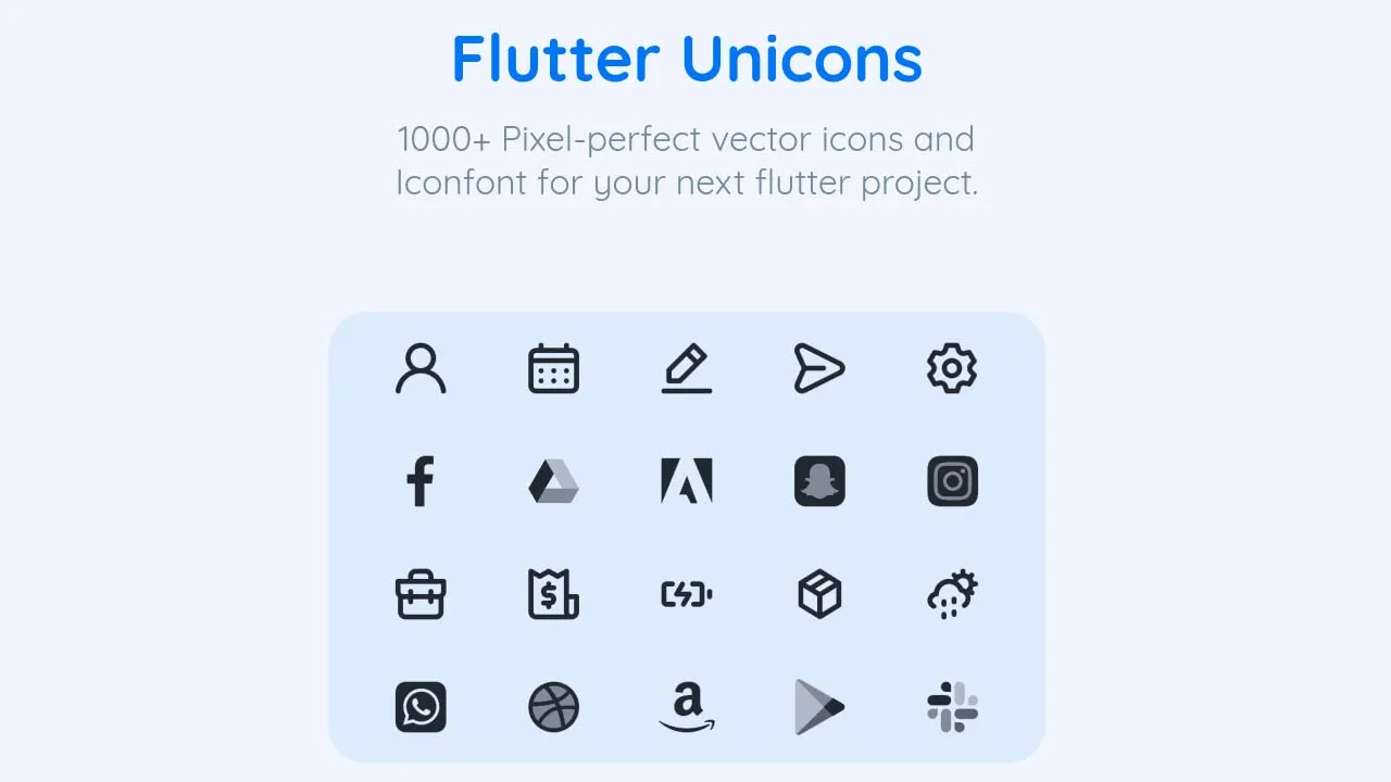 1000+ Pixel-perfect Svg unicons with Flutter