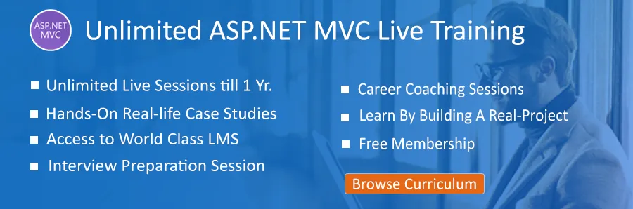 ASP.NET Core Training | *Unlimited* ASP.NET Core MVC Training Online - DotNetTricks
