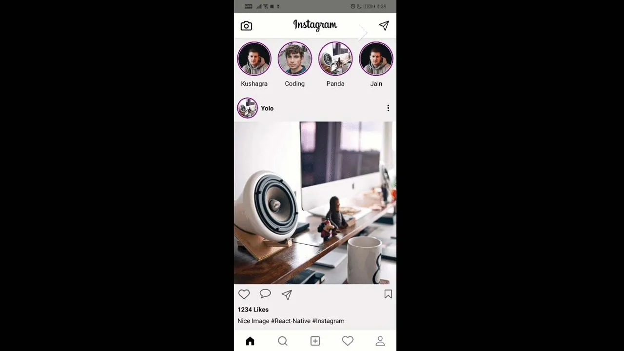 Instagram Clone Built using React Native