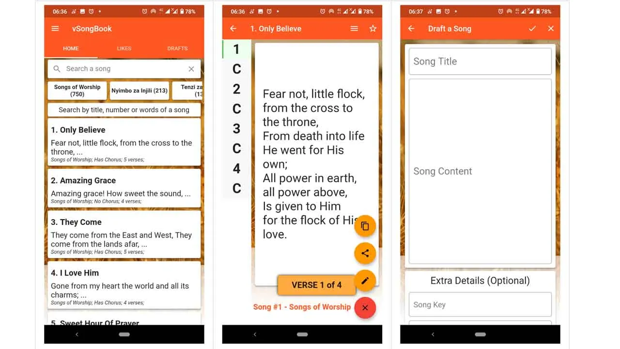 vSongBook for Mobile Made with Flutter