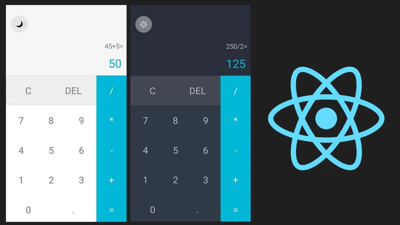 Calculator With Light and Dark Theme Made with React Native