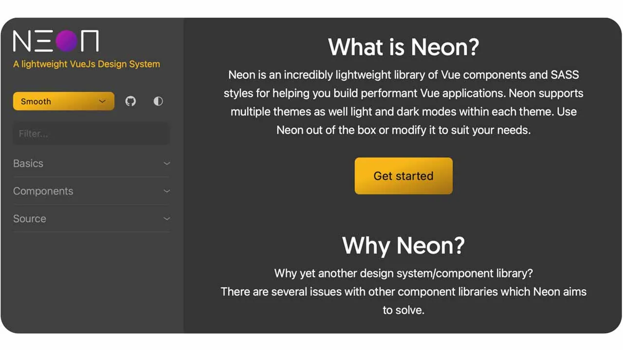 Neon is a Modern VueJS Design Library Built with Typescript and SASS