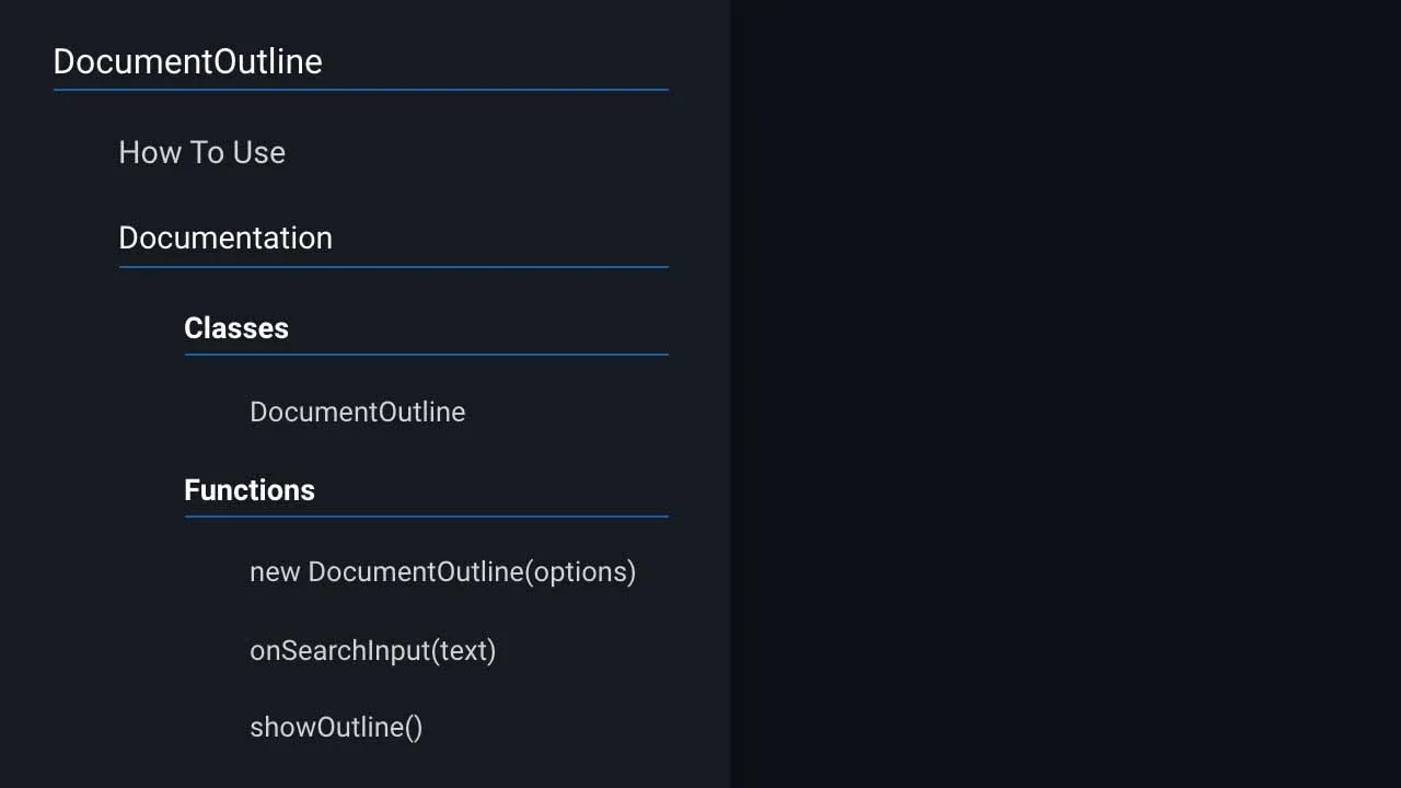 Collapsible Side Table Of Contents In JavaScript