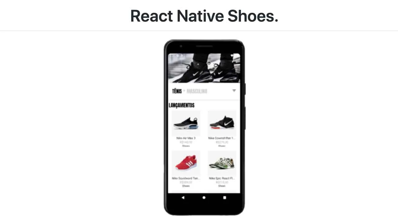A Simple Shoes Store App Made with React Native