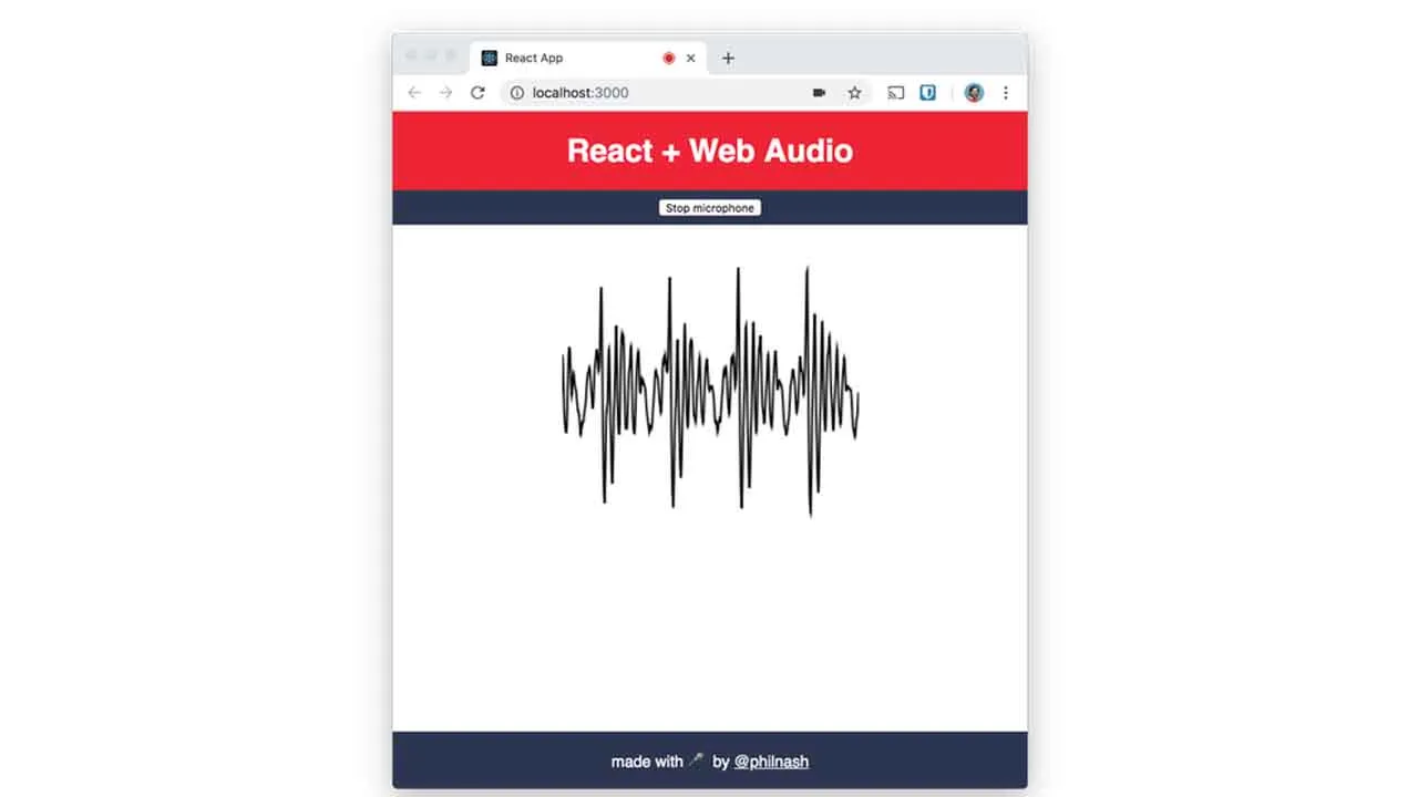 A Small Example React App That Listens to The Microphone and Visualises The Audio