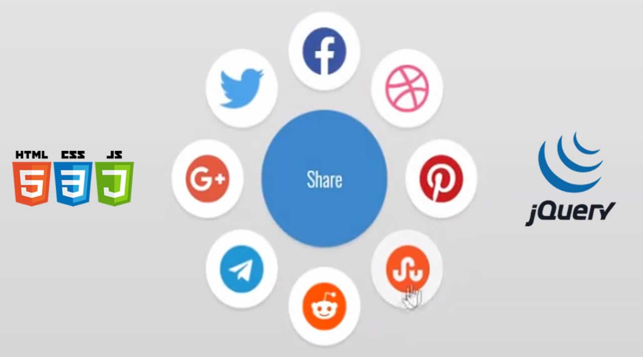 How to Create Social Share Icon’s circle with jQuery