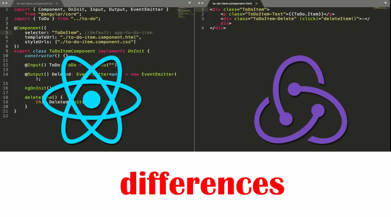 The differences React vs. Redux when created the exact same app