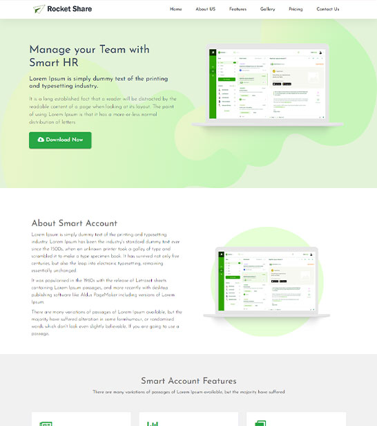 Software Landing Page website template