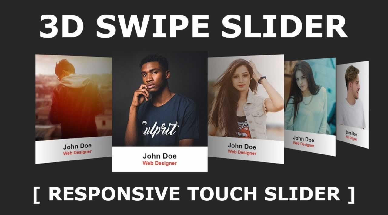 How to create Responsive Touch 3D Sliders using Html CSS & Swiper.js
