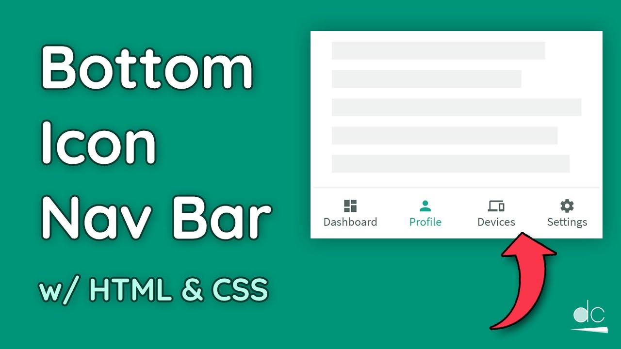 HTML CSS Tutorial How To Create A Bottom Icon Navigation Menu