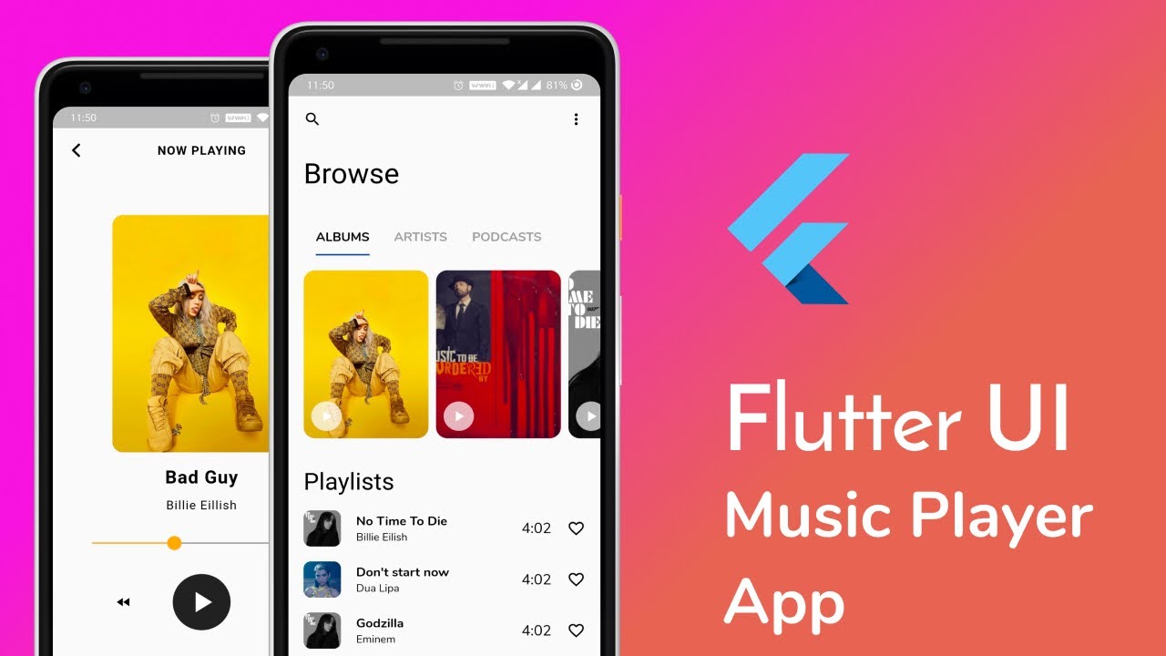 Flutter MusicPlayer App UI - Flutter UI Tutorials