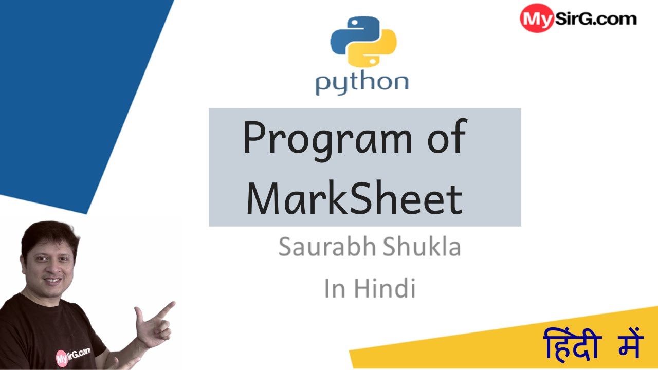 Python Program of MarkSheet