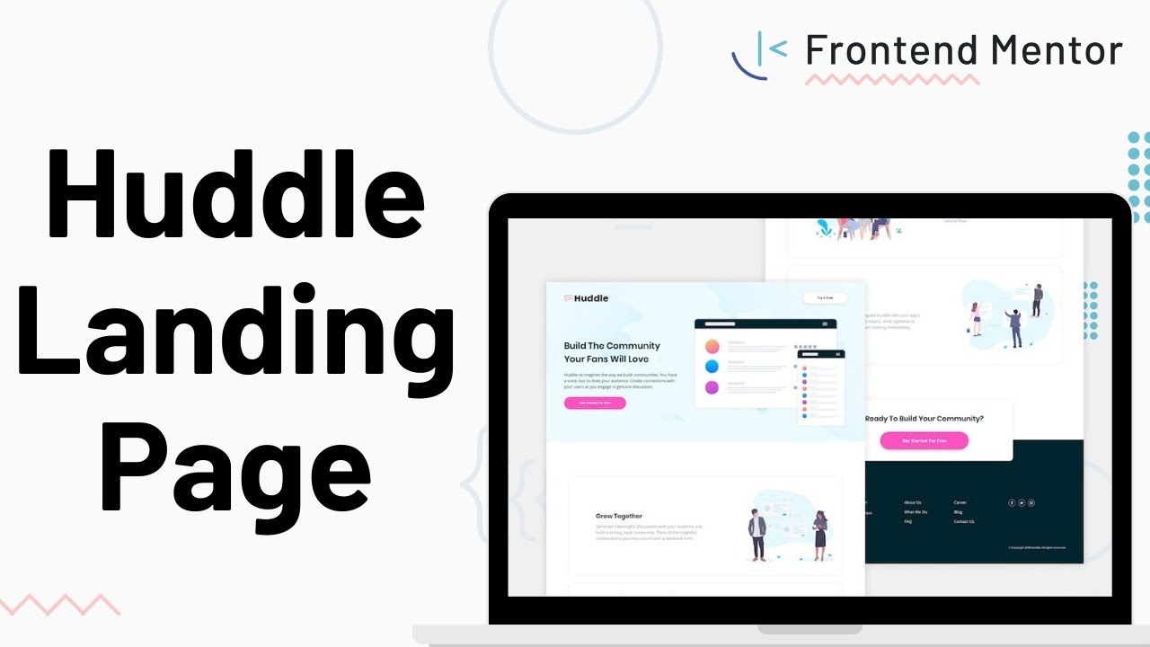 Huddle Landing Page - Design to HTML/CSS