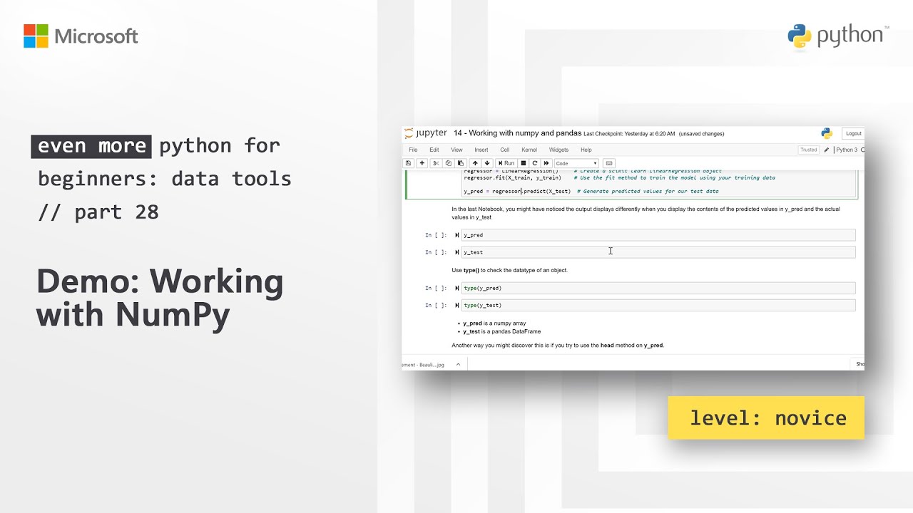 Demo: Working with NumPy | Even More Python for Beginners - Data Tools ...