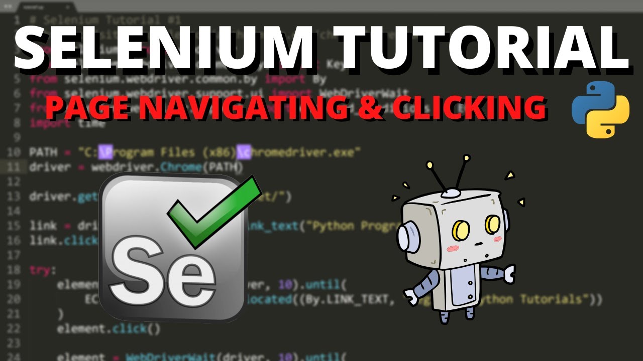 Python Selenium Tutorial - Page Navigating And Clicking Elements