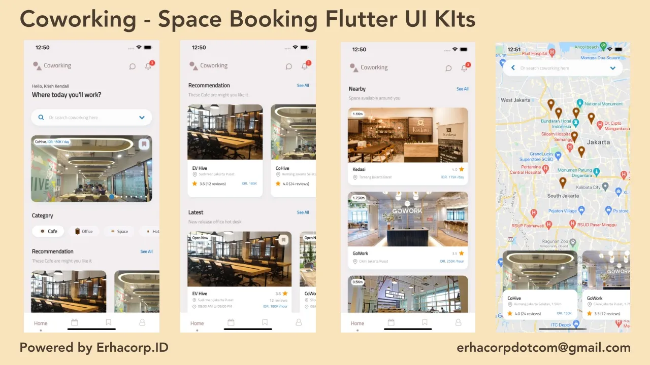 Coworking - Space Booking Flutter UI Kits with GetX