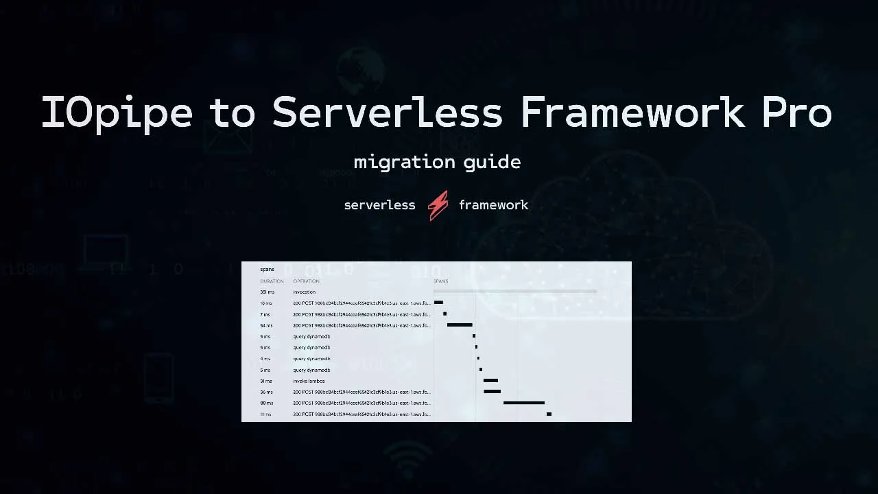 Migrating Monitoring from IOpipe to Serverless Framework Pro