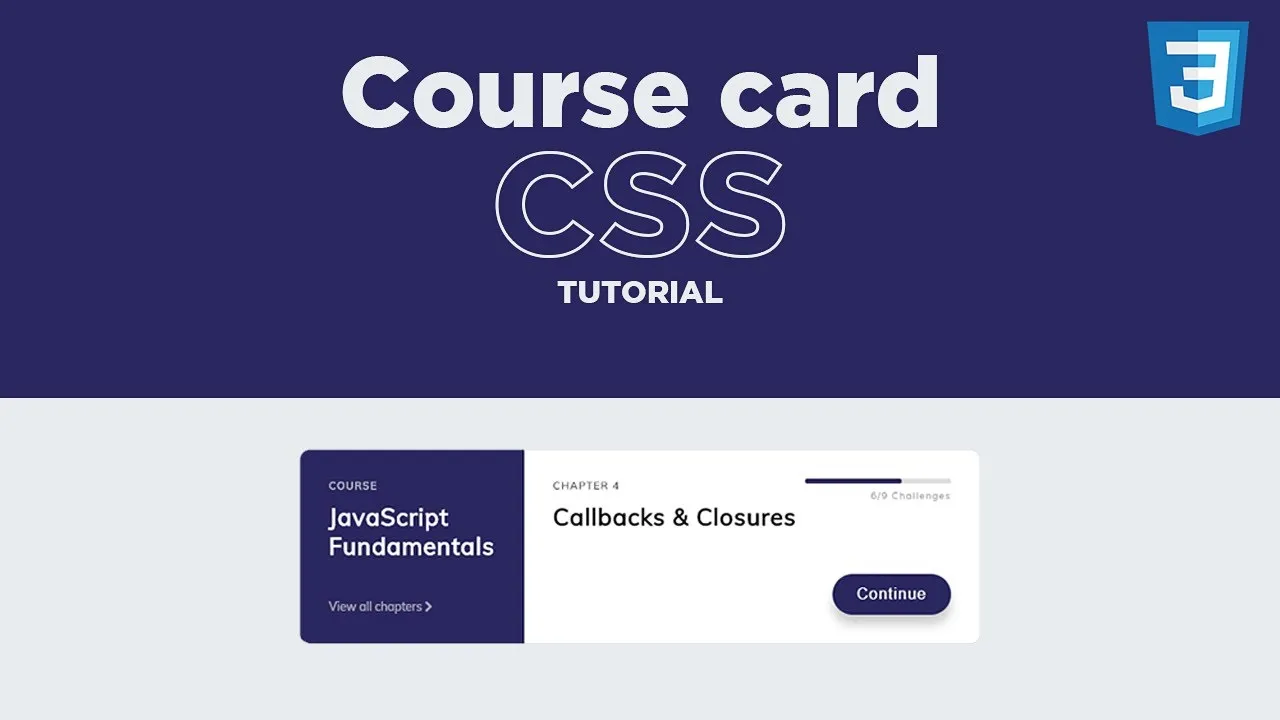 Simple to Build a responsive CSS Course Card Using HTML, CSS