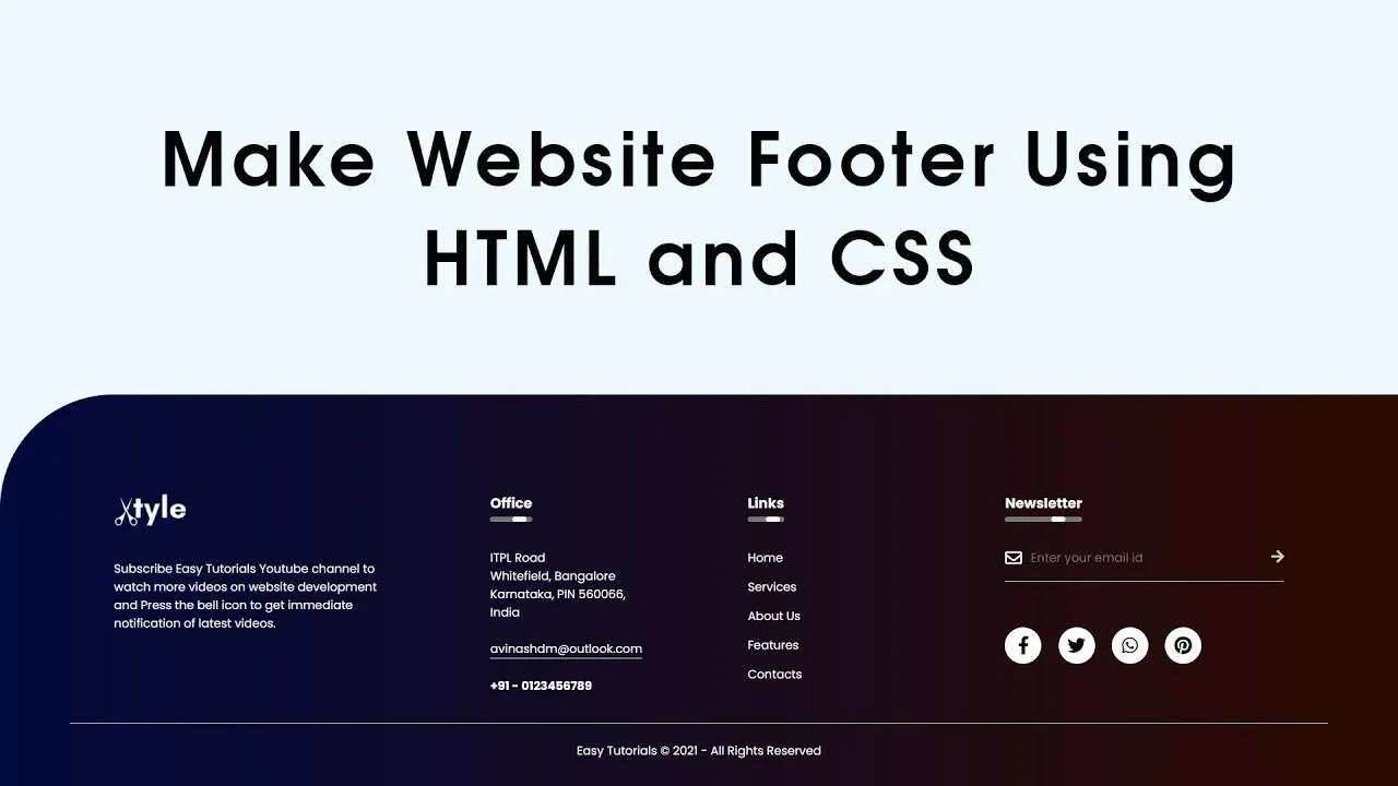 How to Make a Website Footer using HTML and CSS