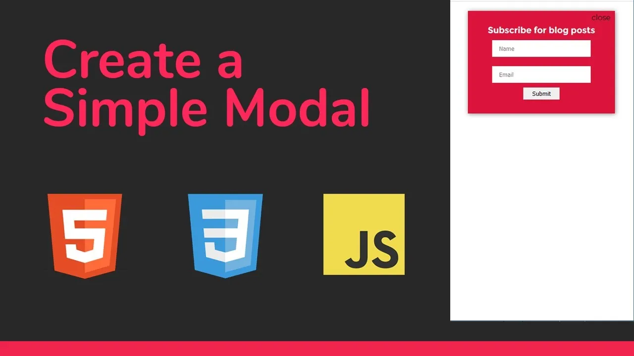 Easiest How to Create a Simple Modal with HTML, CSS and JavaScript 