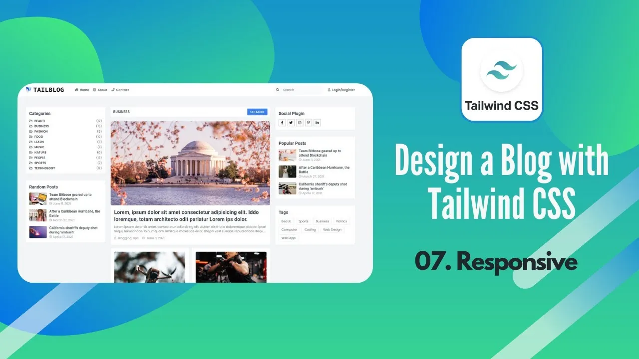 Practice Tailwind CSS In Bangla With Blog Design: Create Responsive