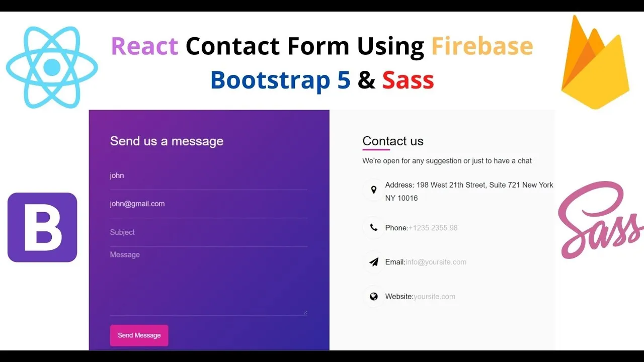 Build Contact Us Form with React, Firebase, Bootstrap 5 and Sass