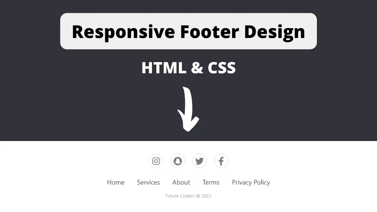 How to Simple Responsive Footer Design using HTML and CSS Like a pro