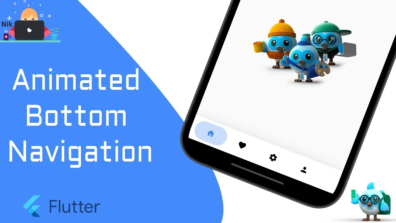 Animated Bottom Navigation Flutter UI || Bottom Navigation Flutter ...