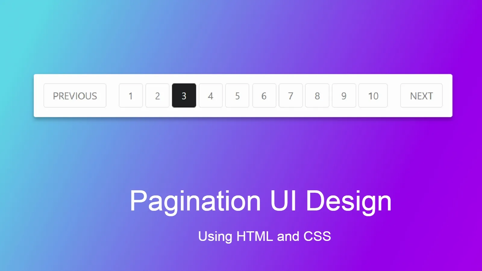 Pagination UI Design using HTML CSS & JavaScript