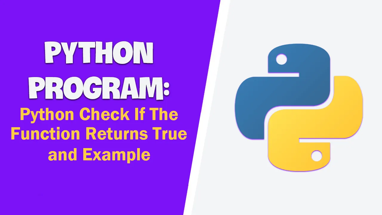 Python Program: Python Check If The Function Returns True and Example